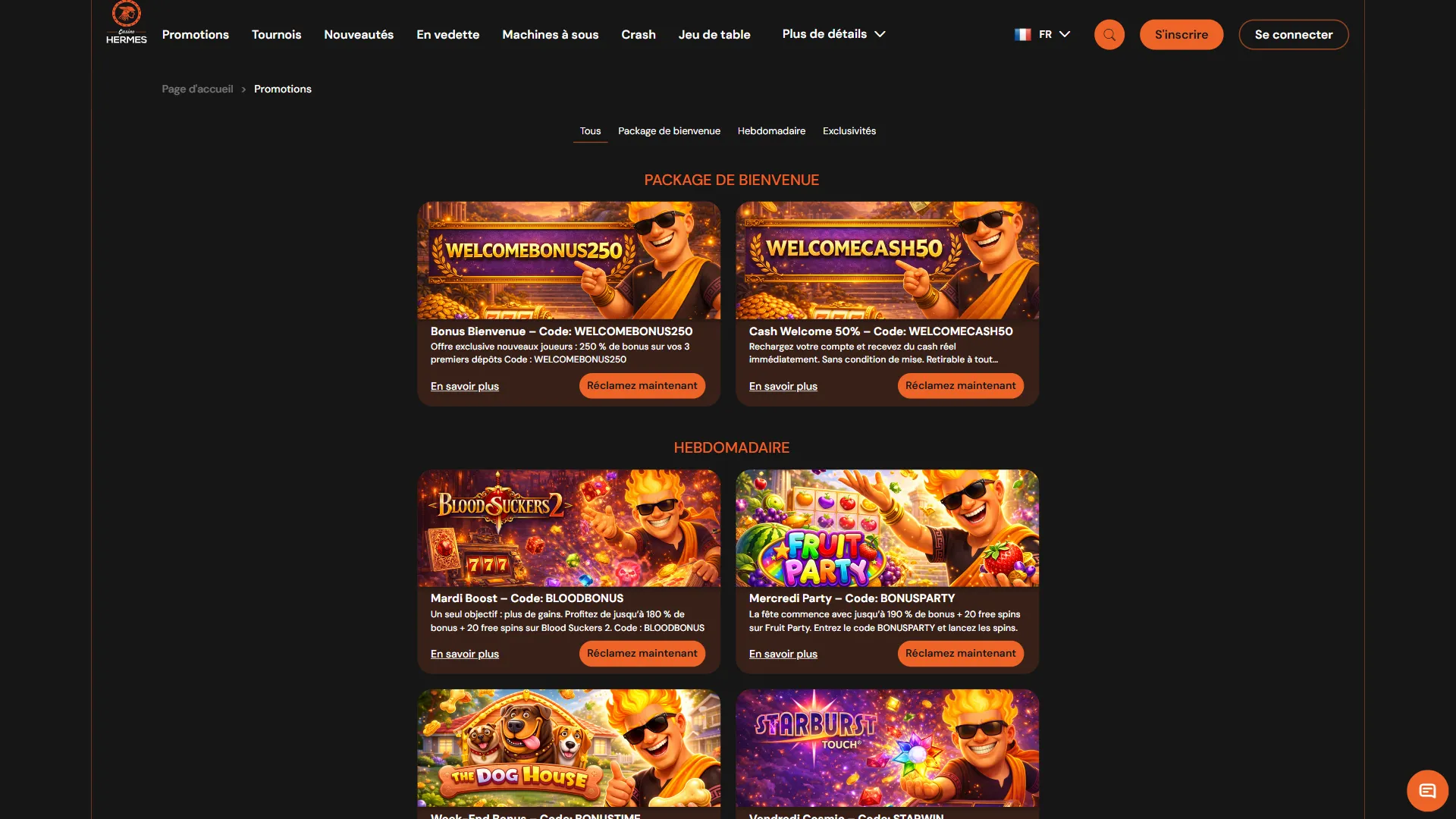 Hermes Casino bonus